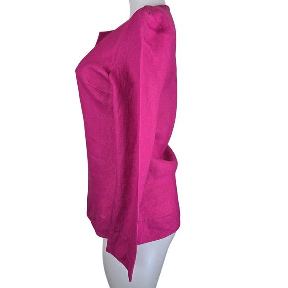 Brooks Brothers 100% Irish Linen Pink Business Casual Women's Blouse 6 - Picture 2 of 4